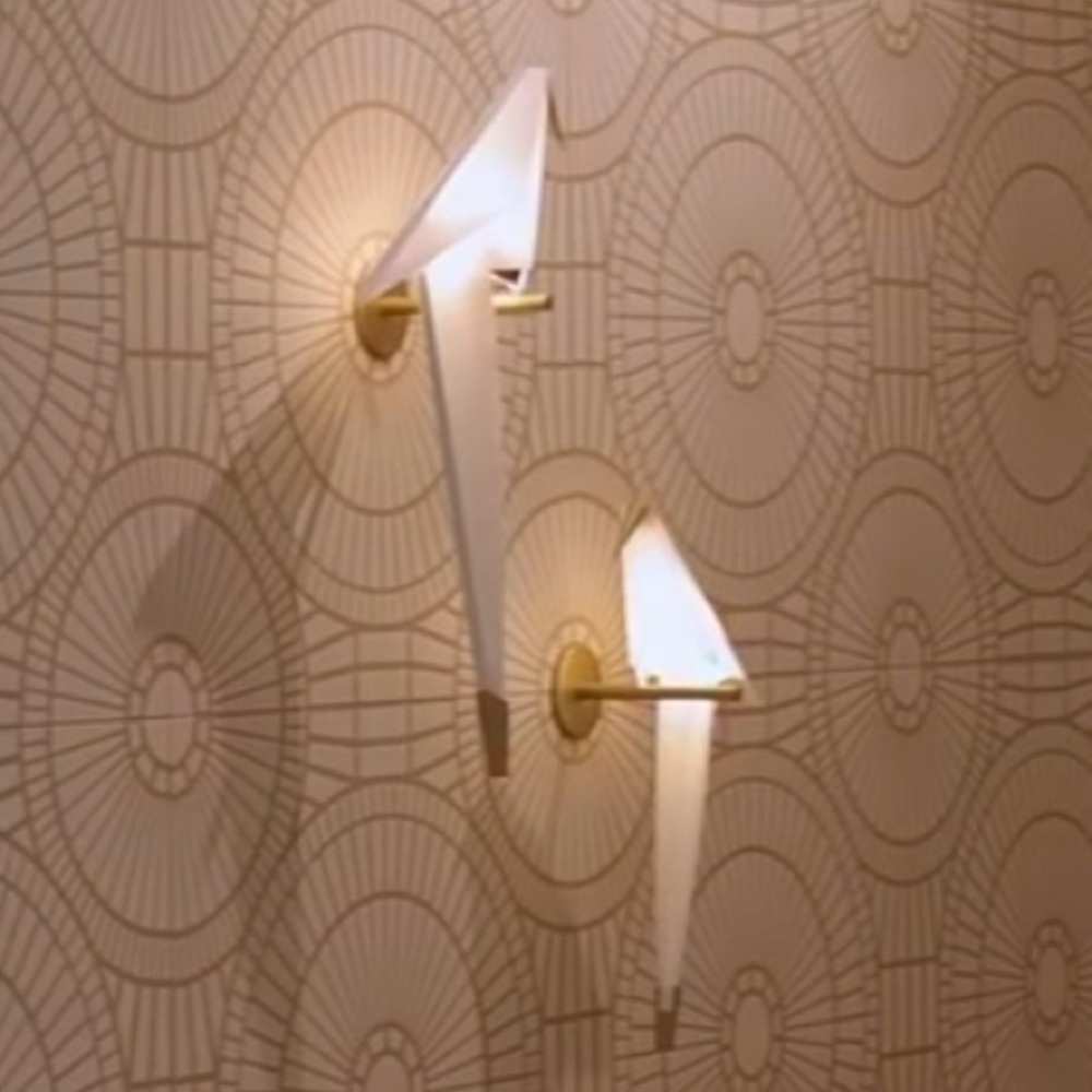 Perch Light Wall (3) steel and aluminium frame with PC & synthetic paper birds.
